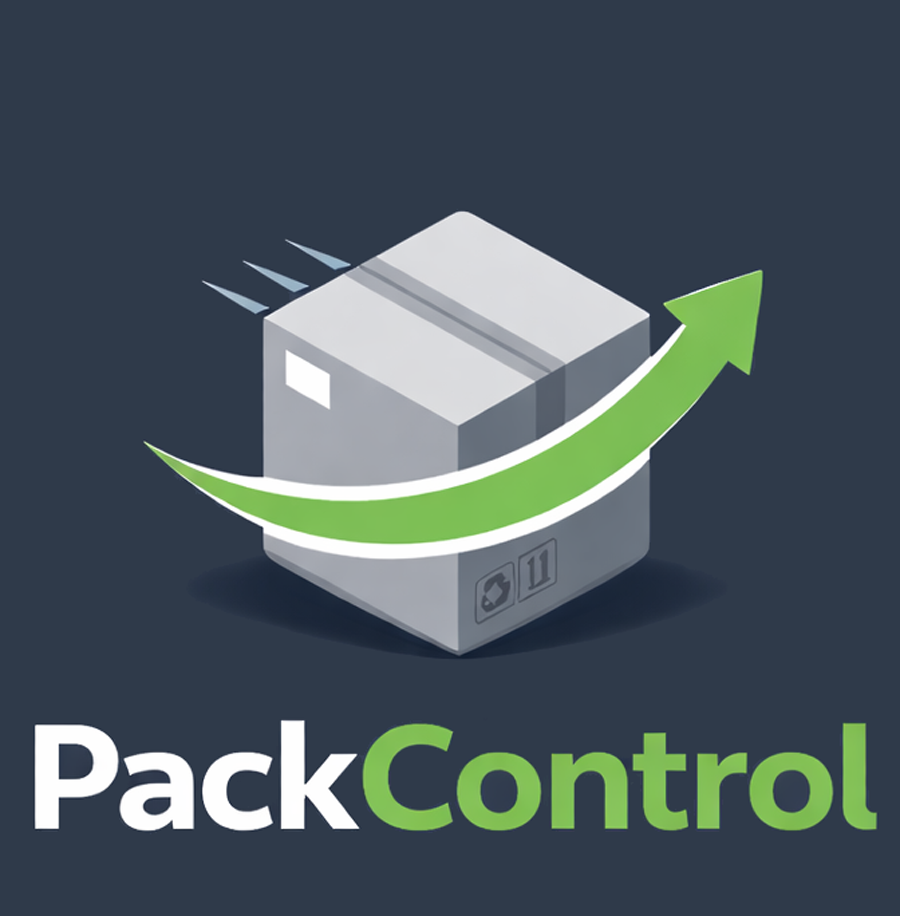 Logo PackControl em fundo escuro